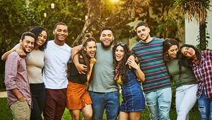 smiling young multicultural group of people