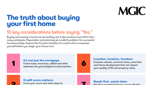 The truth about buying your first home infographic
