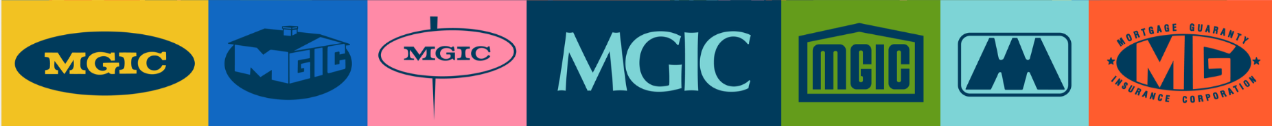 timeline showing evolution of mgic logos through the years